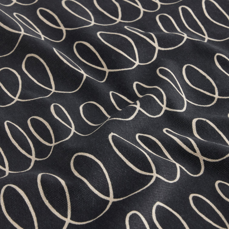 Onyx Black and Beige Cotton Cloth Napkins Set of 4