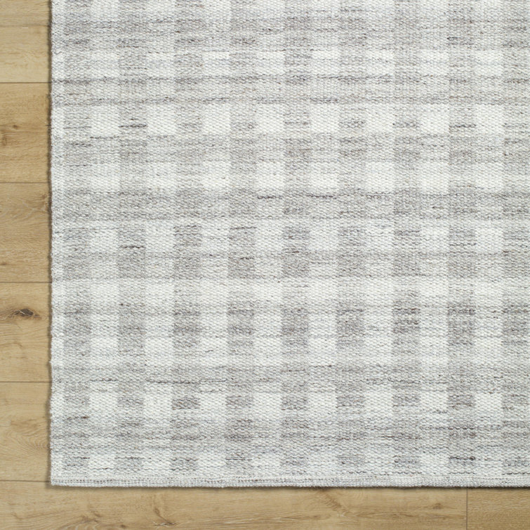 Handwoven Gray Wool Rectangular Area Rug 2' x 3'