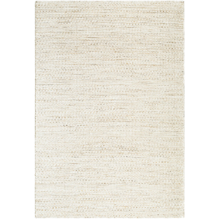 Beige 8' x 10' Handwoven Wool Area Rug