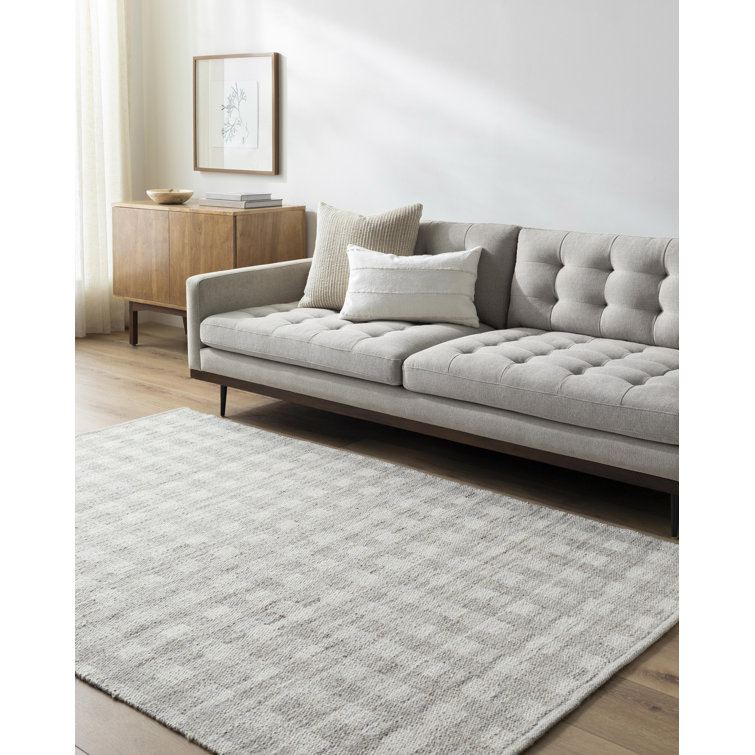 Handwoven Gray Wool Rectangular Area Rug 2' x 3'