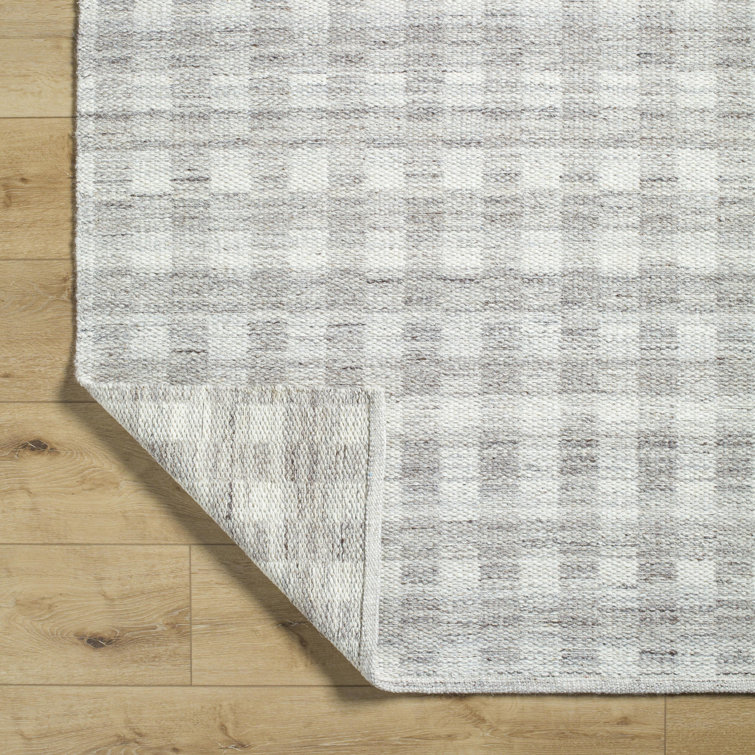 Handwoven Gray Wool Rectangular Area Rug 2' x 3'