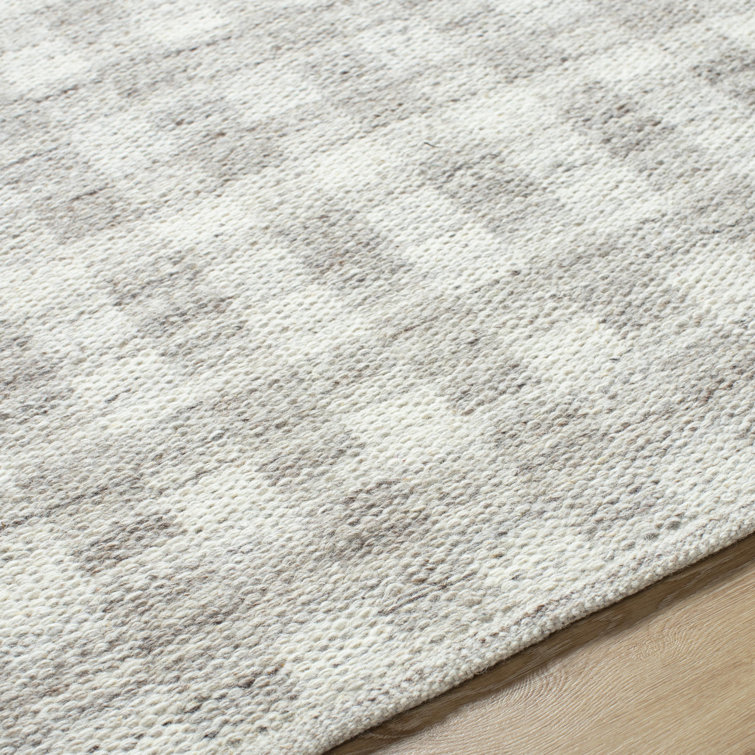 Handwoven Gray Wool Rectangular Area Rug 2' x 3'