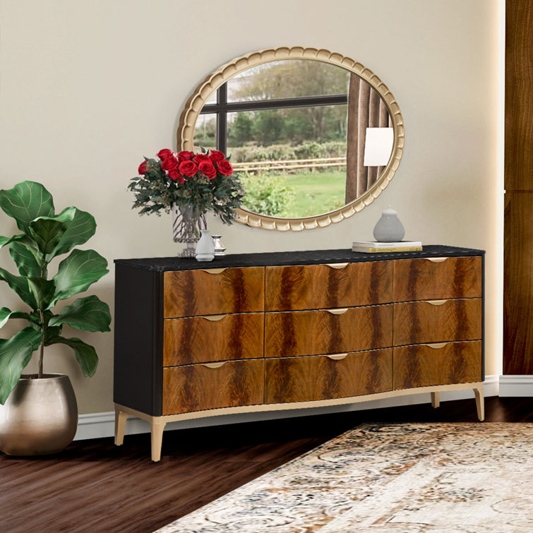 Gold Scalloped Oval Wood Wall Mirror