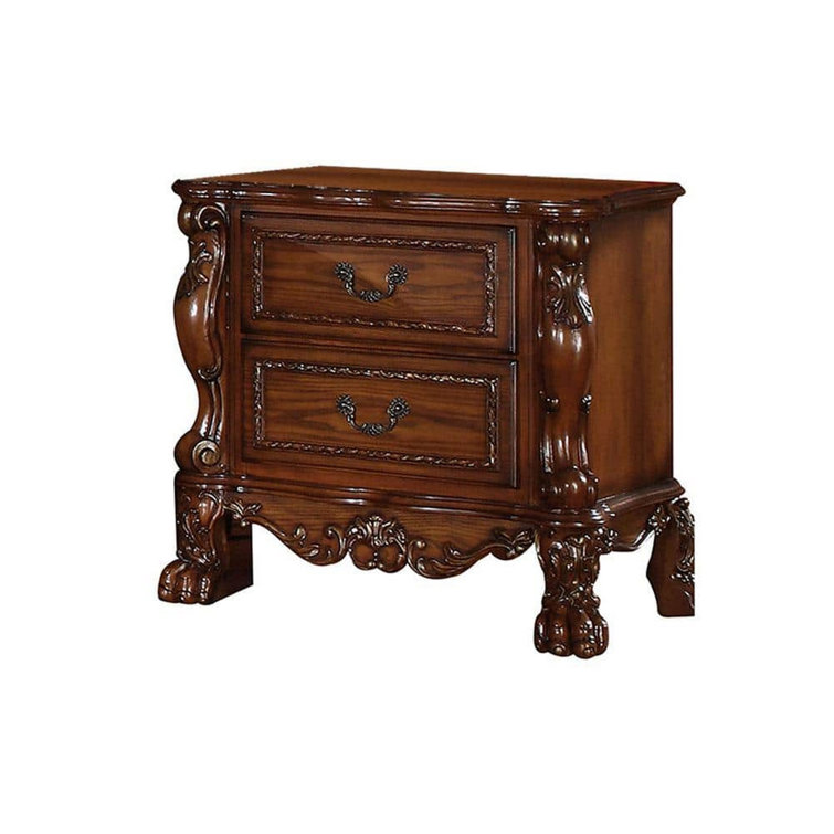 32" Cherry Oak Traditional 2-Drawer Nightstand