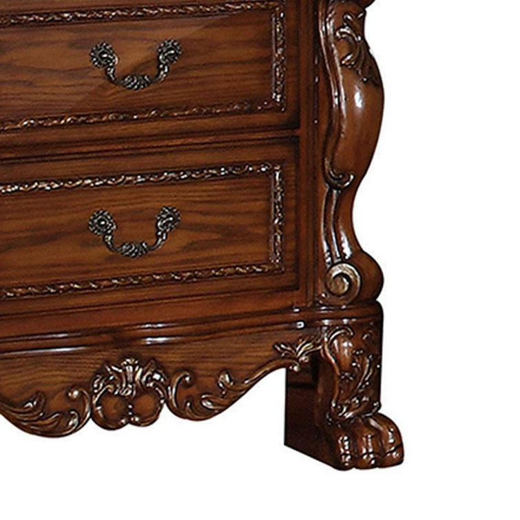 32" Cherry Oak Traditional 2-Drawer Nightstand
