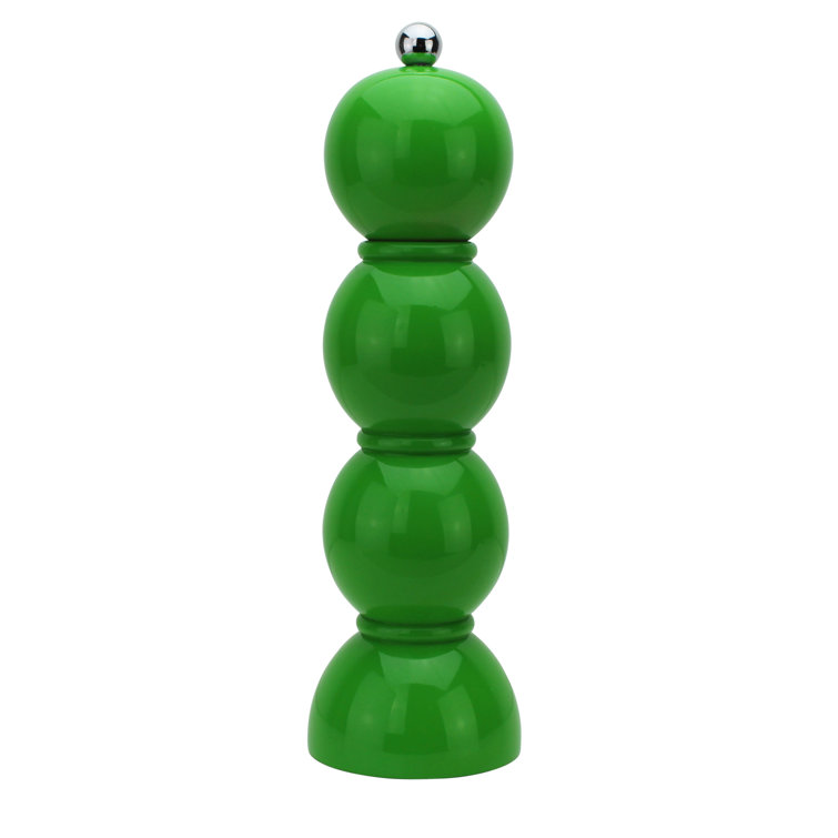 Leaf Green 24cm Lacquered Wood Salt & Pepper Mill