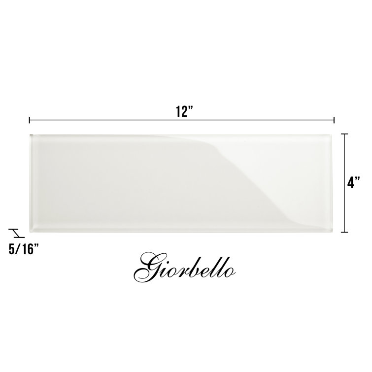 Agreeable Gray Glossy Glass Subway Wall Tile 4" x 12"