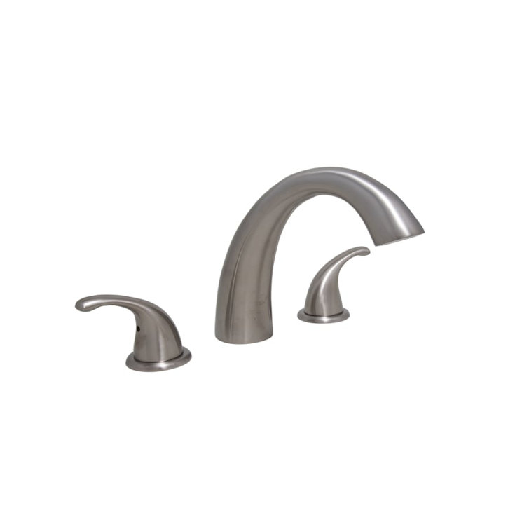 Brushed Nickel Deck Mounted Roman Tub Faucet with Lever Handles