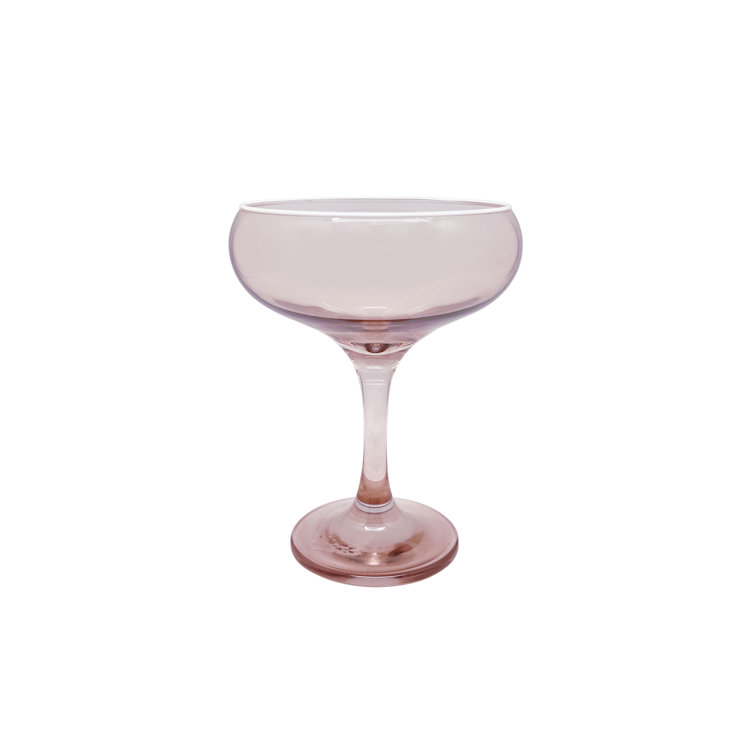Quartz and White Rim Coupe Glass Set of 4