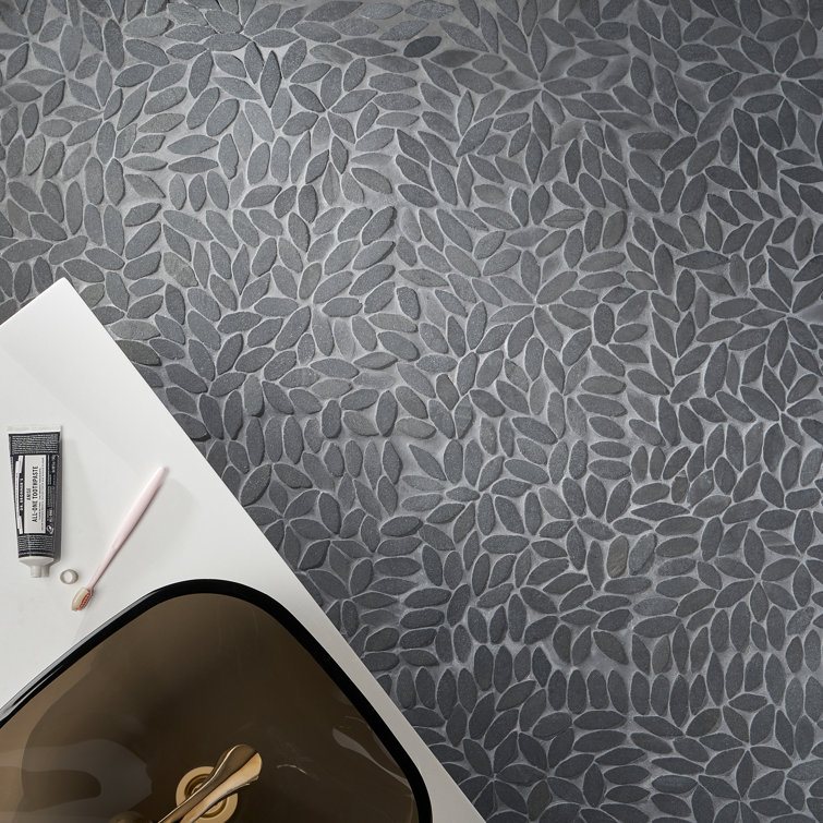 Gray Slate Pebble Mosaic Tile for Floors and Walls