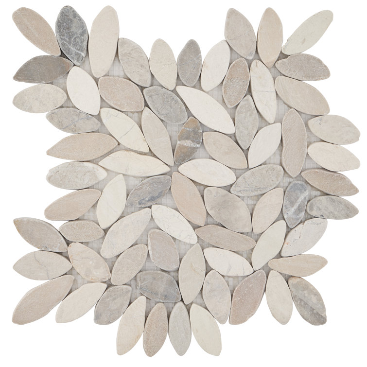 Picturesque Flower 11.81 in. x 11.81 in. Natural Stone Floor and Wall Mosaic Tile (0.97 Sq. Ft. / Each)