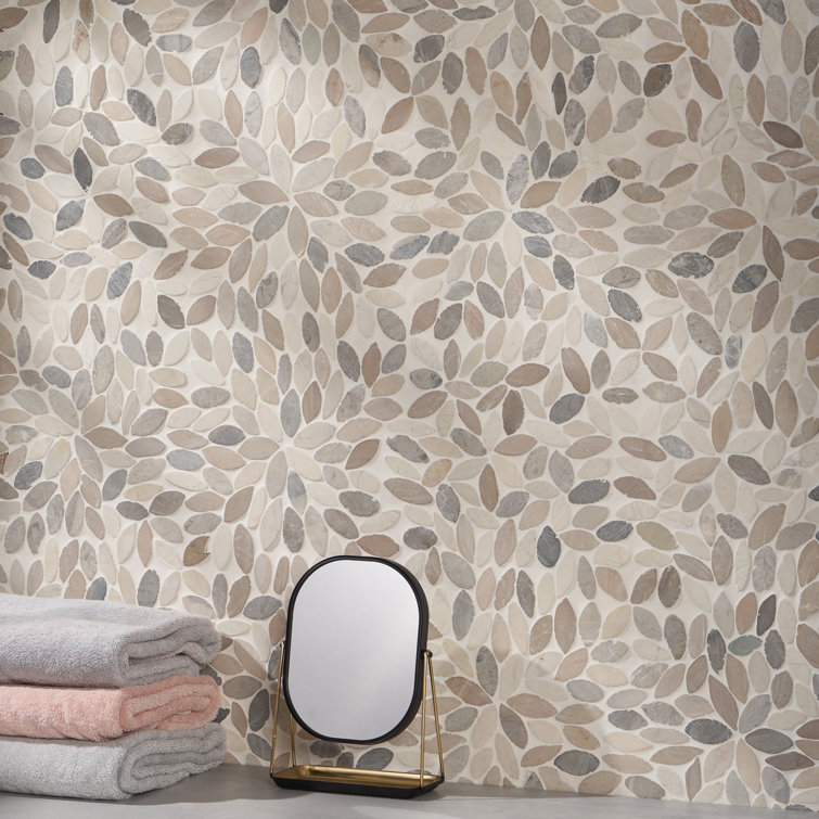 Picturesque Flower 11.81 in. x 11.81 in. Natural Stone Floor and Wall Mosaic Tile (0.97 Sq. Ft. / Each)
