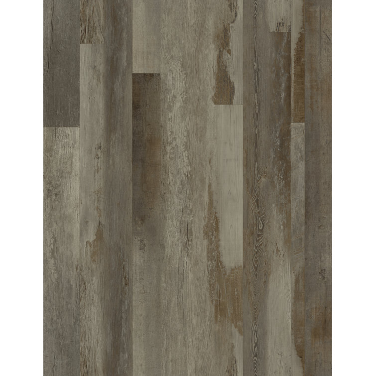 Fumed Distressed Brown Multi Luxury Vinyl Plank Flooring