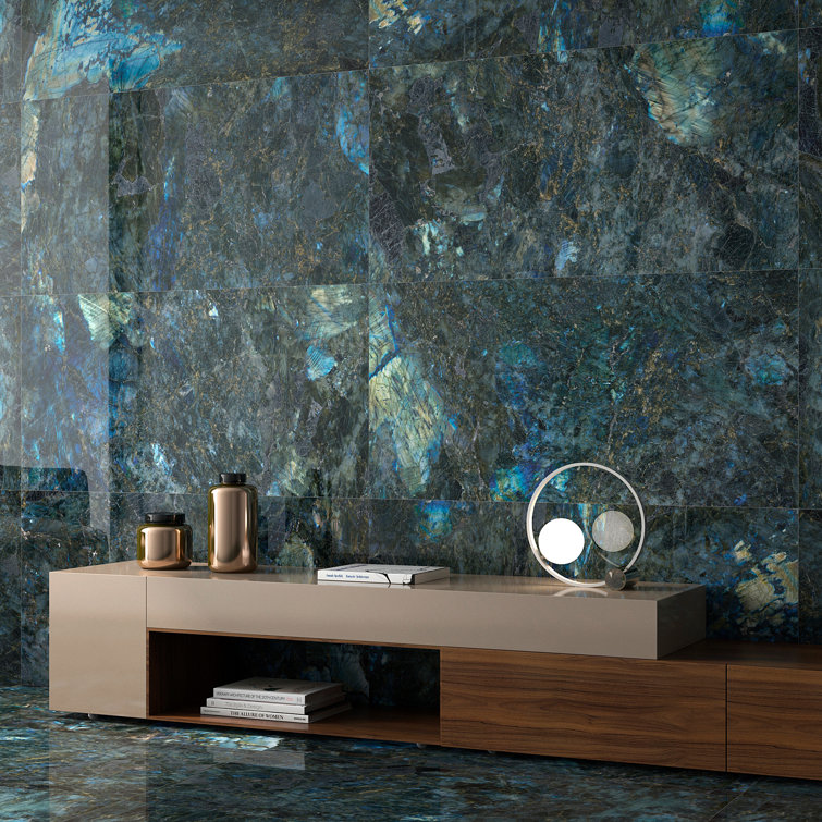Labrodorite Blue 24" x 48" Polished Porcelain Marble Look Tile