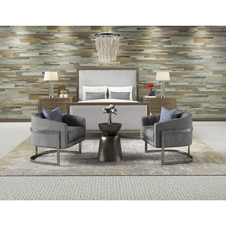 Harvest Distressed Gray Brown Multi Wide Plank Peel and Stick Vinyl Flooring