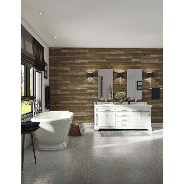 Blazed Barnwood Brown Blend Peel and Stick Vinyl Plank Flooring