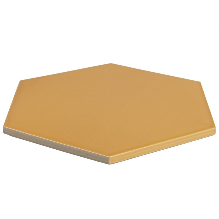 Tribeca Hexagon Matte Orange Porcelain Tile for Kitchen and Bathroom