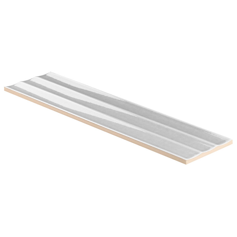 Refined Gray Glazed Ceramic Subway Wall Tile 4-in x 16-in