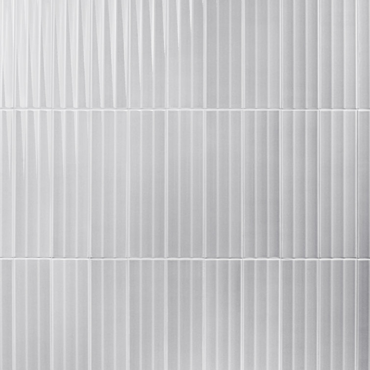 Refined Gray Glazed Ceramic Subway Wall Tile 4-in x 16-in