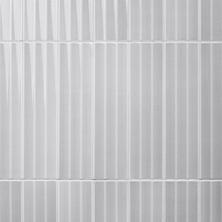 Refined Gray Glazed Ceramic Subway Wall Tile 4-in x 16-in