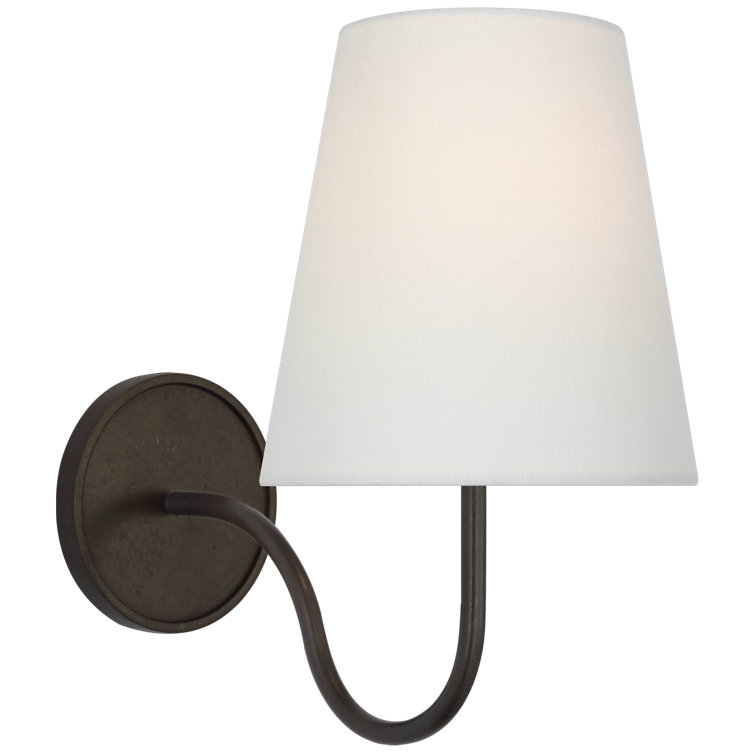 Aged Iron and Linen 10.75" Wall Sconce