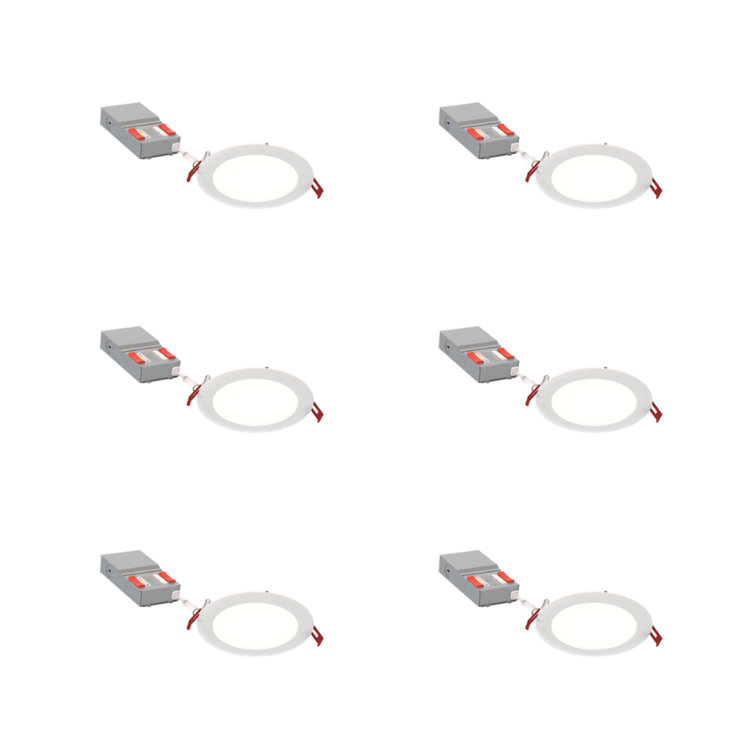 6'' White Aluminum Dimmable LED Canless Recessed Lighting Kit