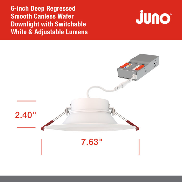 6-Inch Matte White Aluminum LED Recessed Lighting Kit