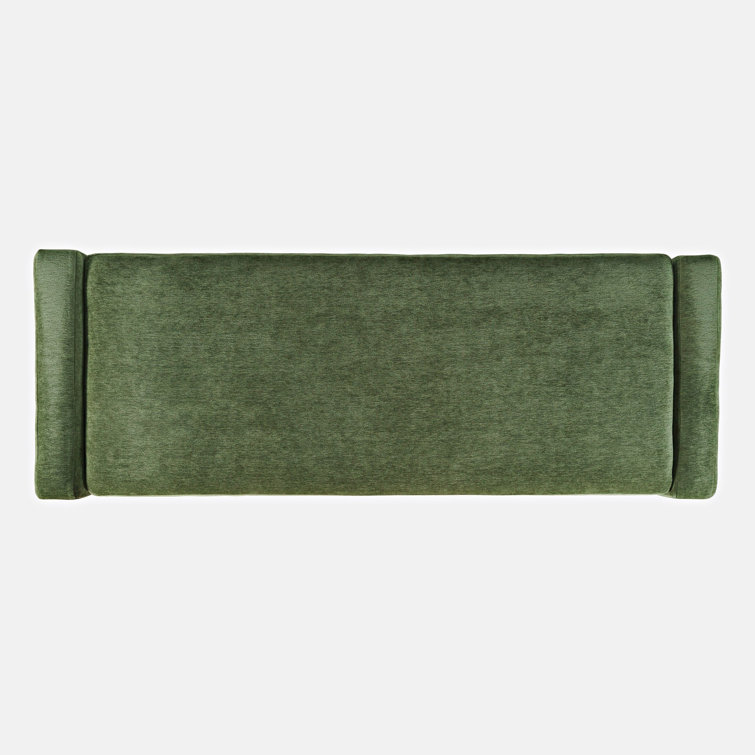 Forest Green Upholstered Storage Bench with Sled Legs