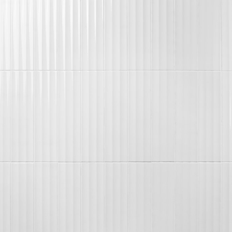 Radiant White Glazed Ceramic Subway Wall Tile 4.43'' x 17.62''