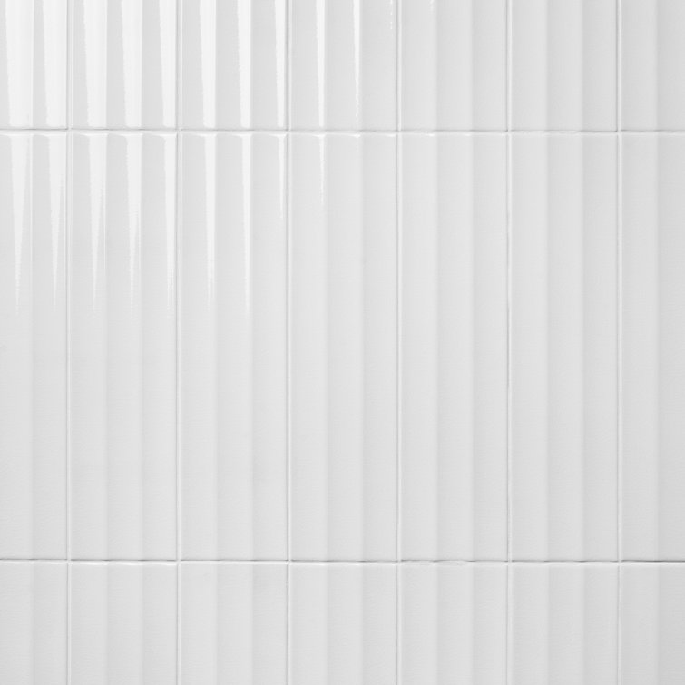 Radiant White Glazed Ceramic Subway Wall Tile 4.43'' x 17.62''