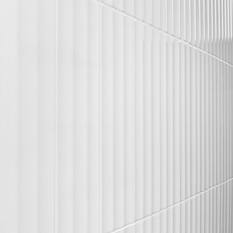 Radiant White Glazed Ceramic Subway Wall Tile 4.43'' x 17.62''