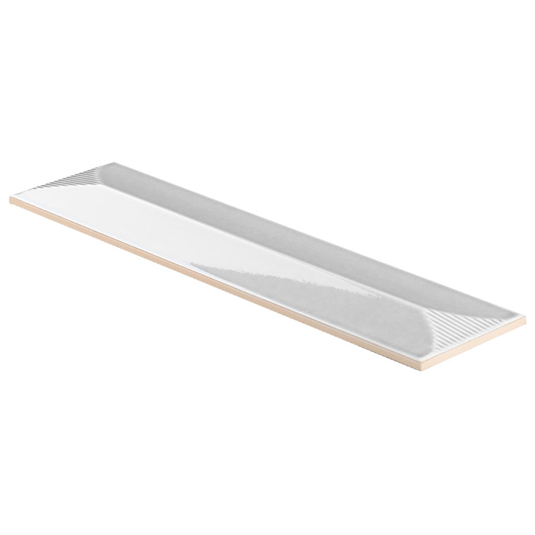 Gray Glazed Ceramic Subway Wall Tile 4.43'' W x 17.62'' L