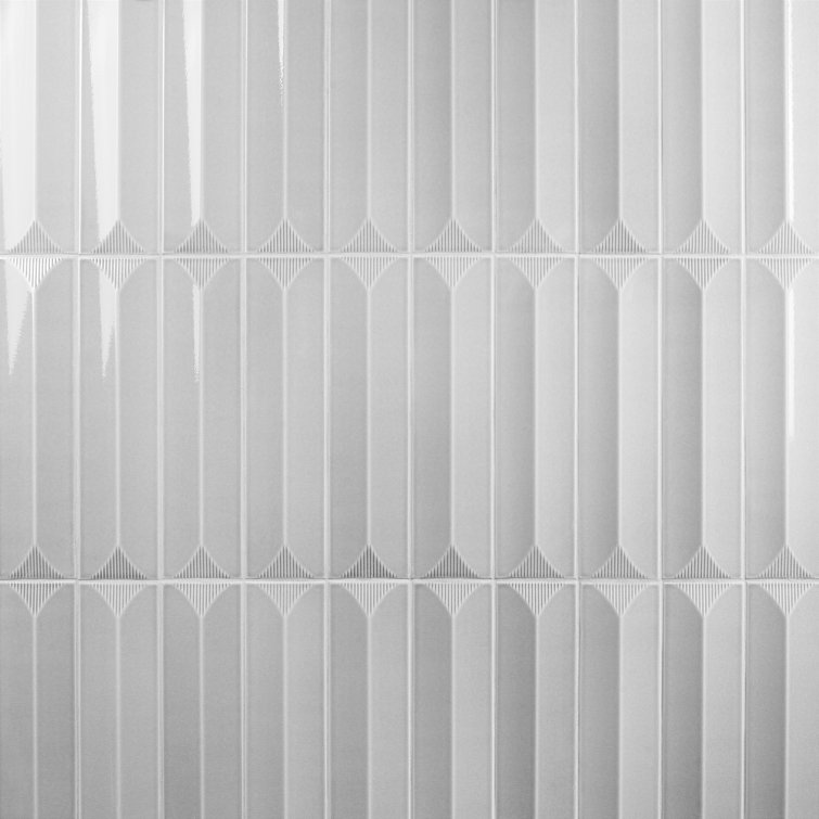 Gray Glazed Ceramic Subway Wall Tile 4.43'' W x 17.62'' L