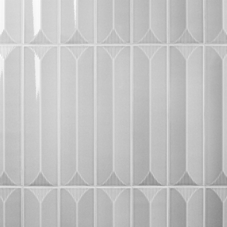 Gray Glazed Ceramic Subway Wall Tile 4.43'' W x 17.62'' L