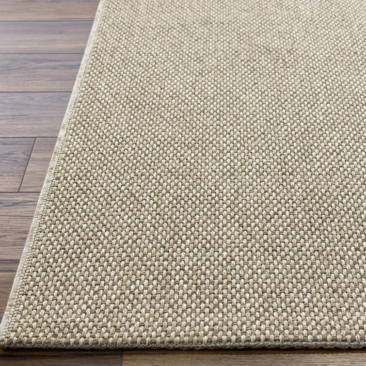 Beige and Gray Rectangular Washable Synthetic Rug