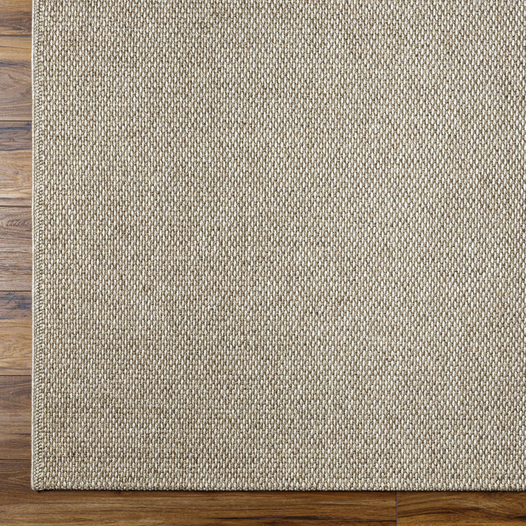 Beige and Gray Rectangular Washable Synthetic Rug