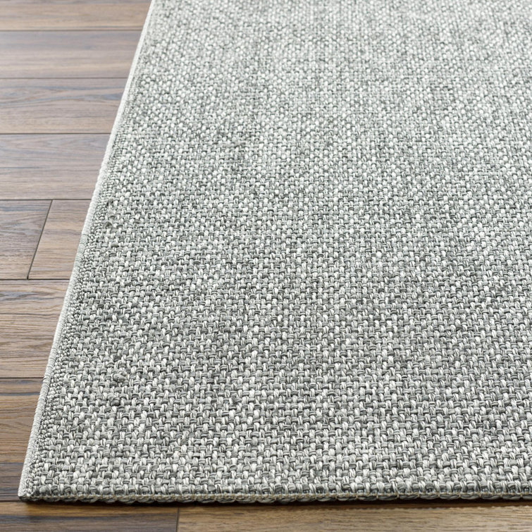 Birdie Gray Flat Woven Rectangular Synthetic Area Rug