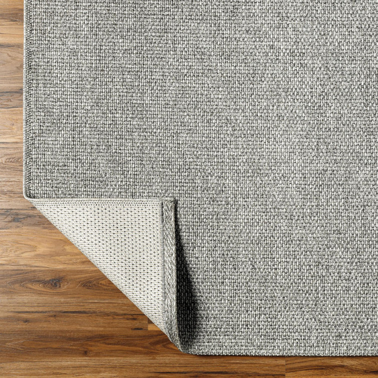 Birdie Gray Flat Woven Rectangular Synthetic Area Rug