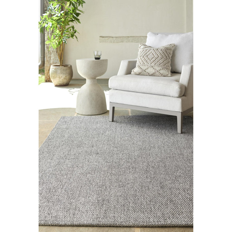 Birdie Gray Flat Woven Rectangular Synthetic Area Rug