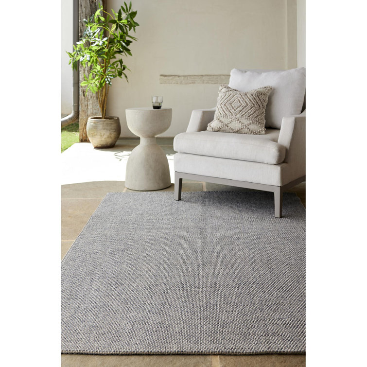 Light Blue Rectangular Synthetic Flat Woven Indoor/Outdoor Rug