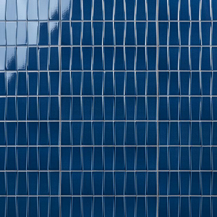 Nautical Blue Glazed Ceramic Subway Wall Tile 4.43'' x 17.62''