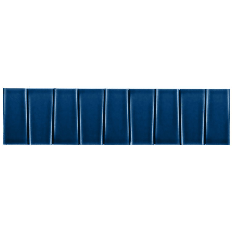 Nautical Blue Glazed Ceramic Subway Wall Tile 4.43'' x 17.62''