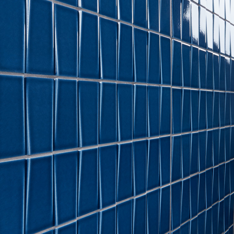 Nautical Blue Glazed Ceramic Subway Wall Tile 4.43'' x 17.62''