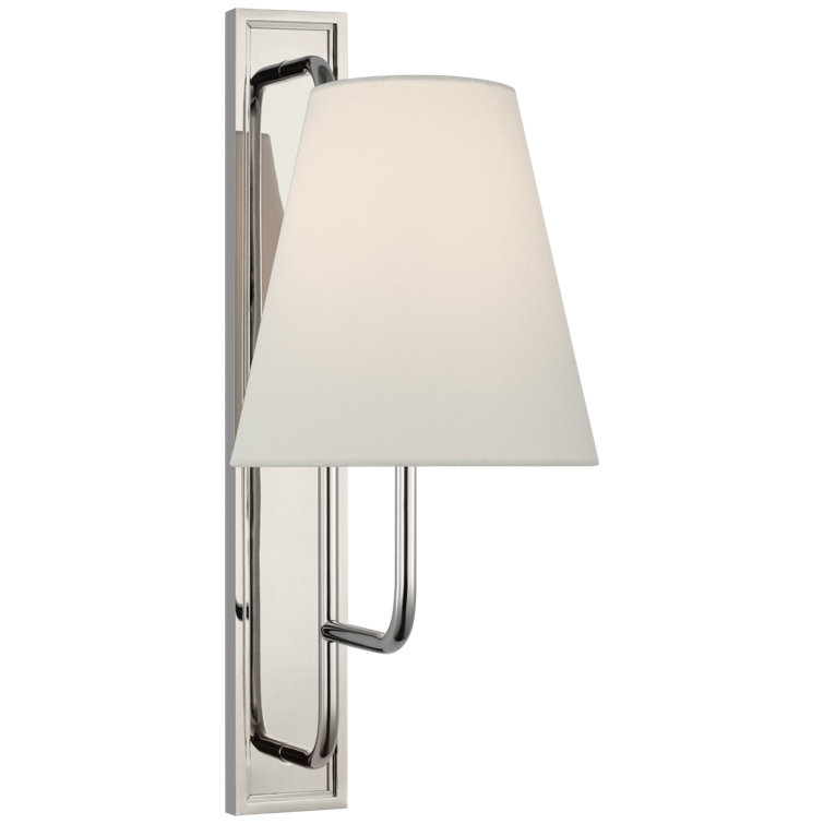 Polished Nickel 20" Dimmable Wall Sconce with Linen Shade