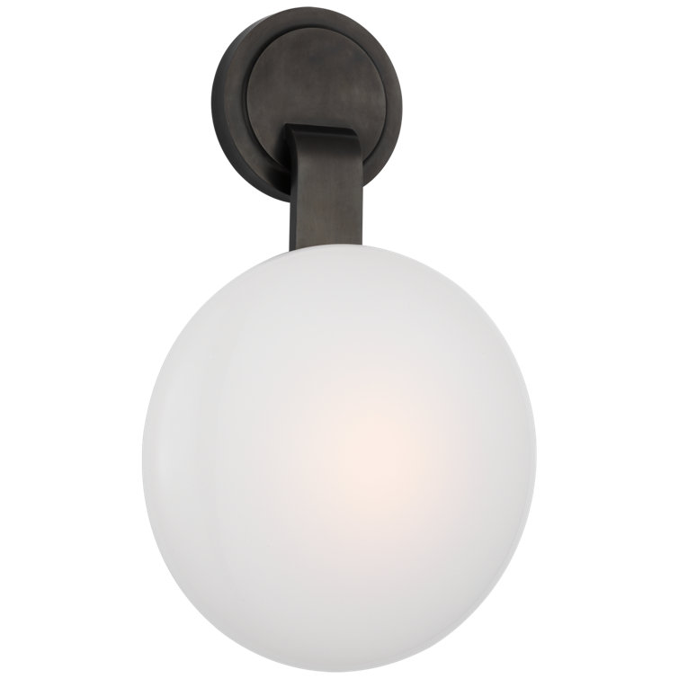 Bronze and White Glass LED Wall Sconce