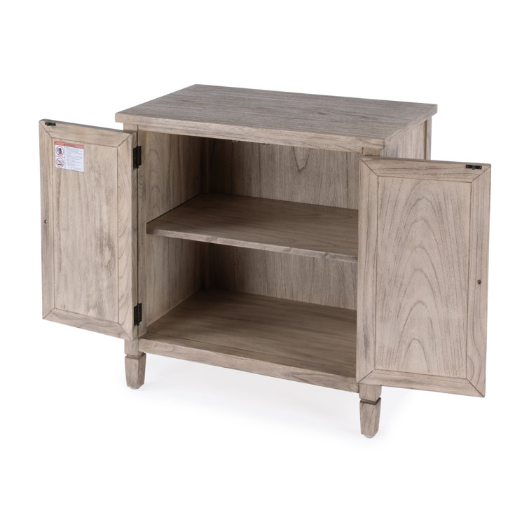 Desert Sand Traditional 2-Door Cane Cabinet with Adjustable Shelving