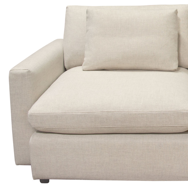 Arcadia Symmetrical L-Shaped Gray Fabric Sectional Sofa