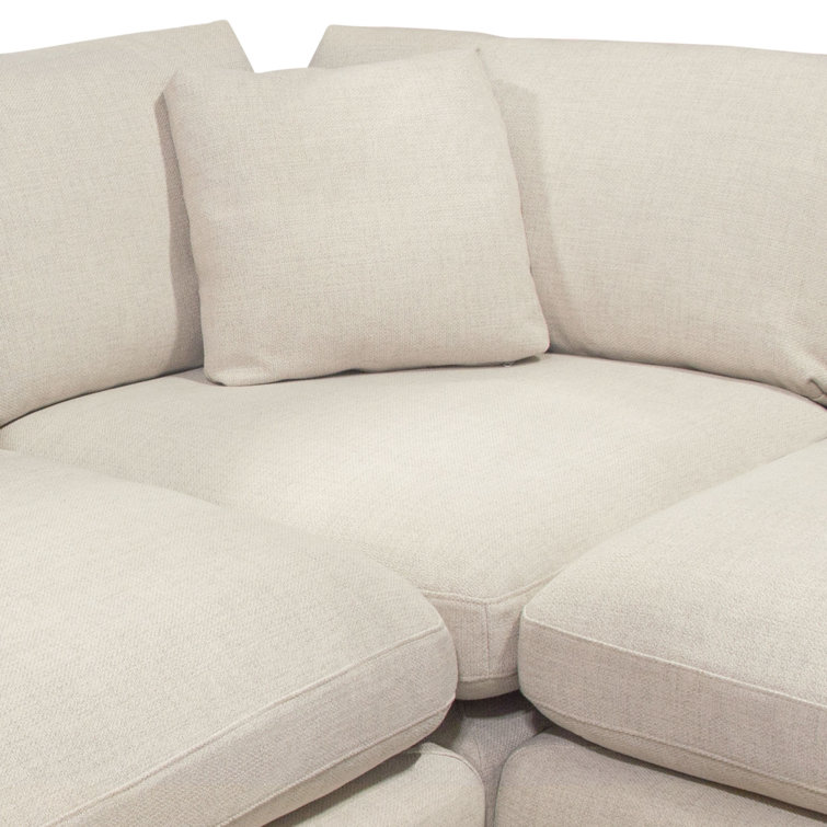 Arcadia Symmetrical L-Shaped Gray Fabric Sectional Sofa