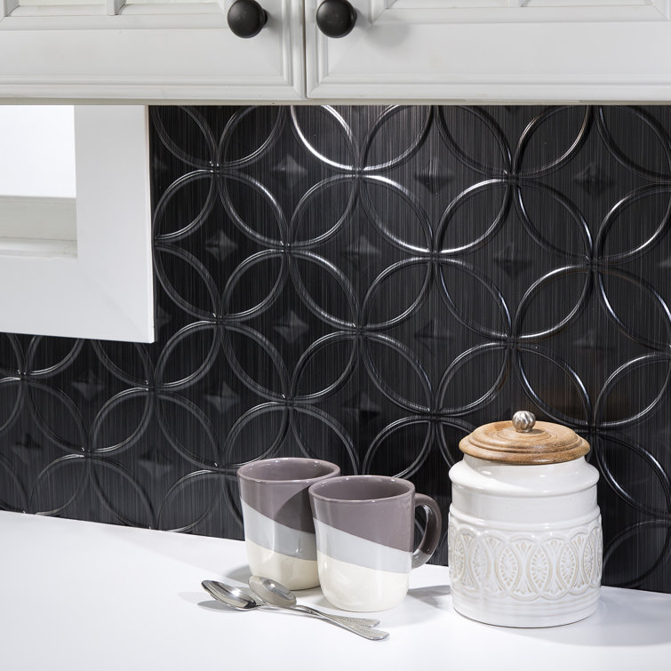 Brushed Onyx Black Vinyl 18in x 24in Backsplash Panel