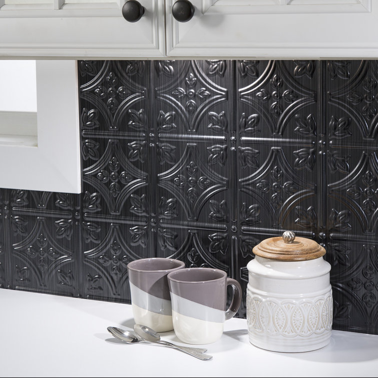 Brushed Onyx Decorative Vinyl Backsplash Panel 18in x 24in